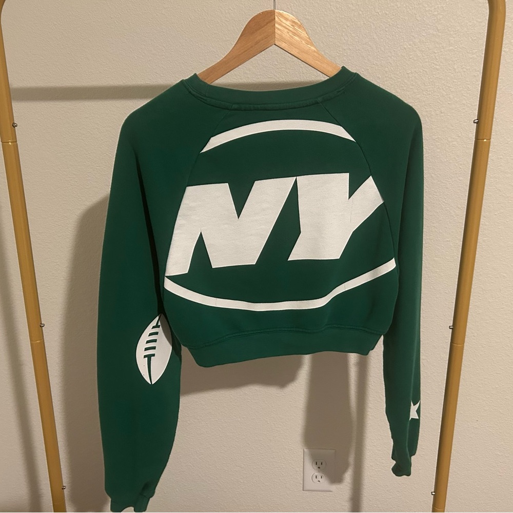 Green NY Logo Cropped Sweatshirt